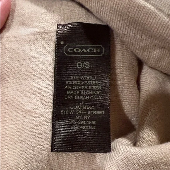 Coach Beige Knit Beanie - Picture 2 of 2